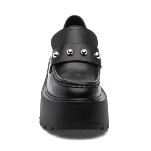 NWT J/SLIDES VICKY Black Leather Platform - Picture 3 of 16